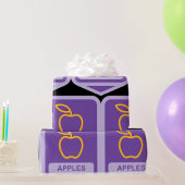 Lila Apple Abzeichen Design Fruit Lover Geschenkpapier