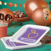 Lila Apple Abzeichen Design Fruit Lover Pappteller