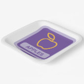 Lila Apple Abzeichen Design Fruit Lover Pappteller (Gewinkelt)