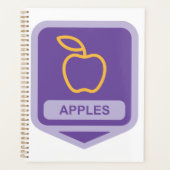 Lila Apple Abzeichen Design Fruit Lover Planer (Vorderseite)