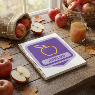 Lila Apple Abzeichen Design Fruit Lover Planer