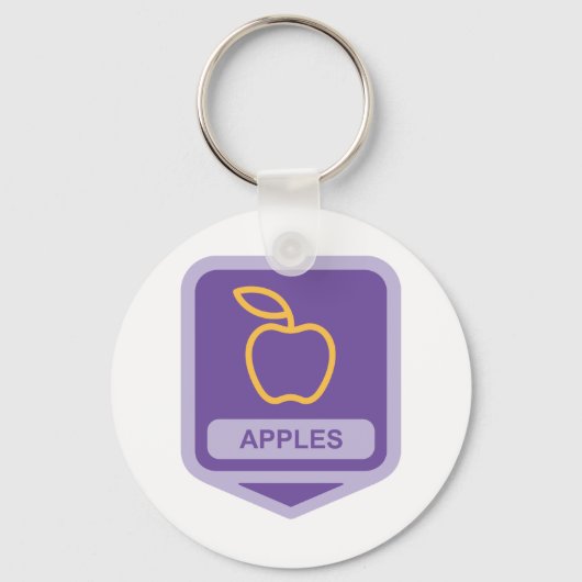 Lila Apple Abzeichen Design Fruit Lover Schlüsselanhänger (Vorderseite)
