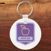 Lila Apple Abzeichen Design Fruit Lover Schlüsselanhänger (Vorderseite)