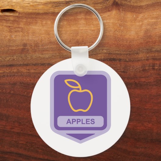 Lila Apple Abzeichen Design Fruit Lover Schlüsselanhänger (Vorderseite)