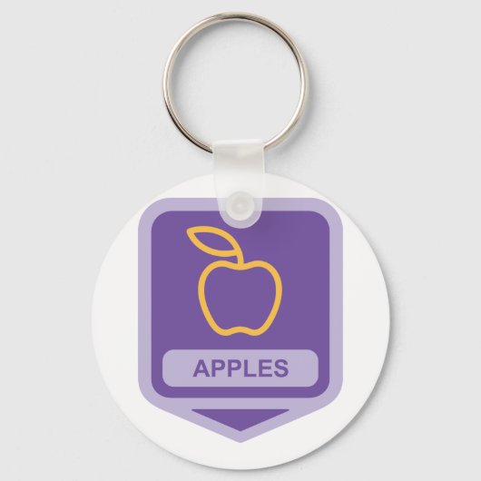 Lila Apple Abzeichen Design Fruit Lover Schlüsselanhänger (Rückseite)