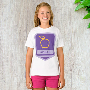 Lila Apple Abzeichen Design Fruit Lover T-Shirt