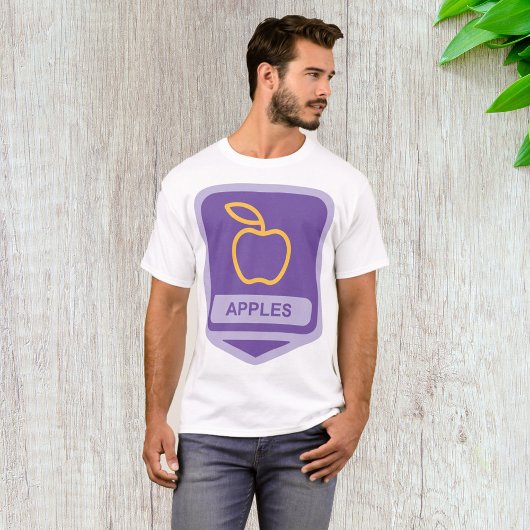 Lila Apple Abzeichen Design Fruit Lover T-Shirt