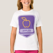 Lila Apple Abzeichen Design Fruit Lover T-Shirt (Vorderseite)