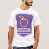 Lila Apple Abzeichen Design Fruit Lover T-Shirt (Vorderseite)