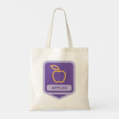 Lila Apple Abzeichen Design Fruit Lover Tragetasche (Rückseite)