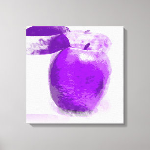 Lila Apple-Malerei #2 - Wrapped Canvas Leinwanddruck