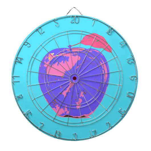 Lila Apple Pop Art Dartscheibe (vorne)