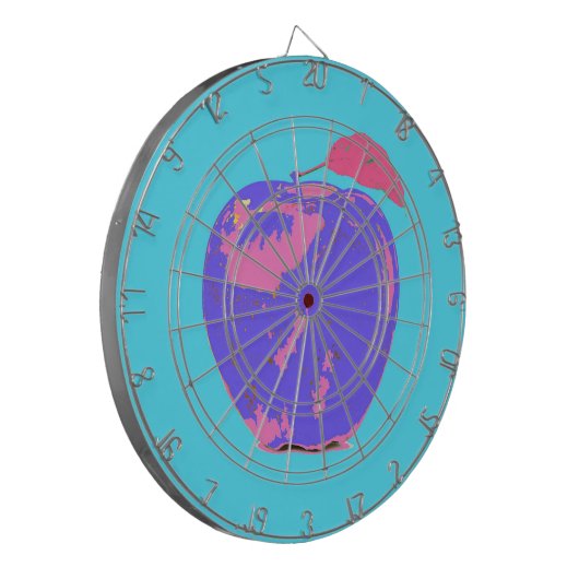 Lila Apple Pop Art Dartscheibe (Vorderseite Links)