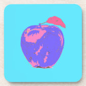 Lila Apple Pop Art Getränkeuntersetzer (Vorderseite)