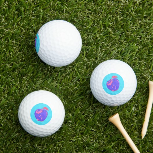 Lila Apple Pop Art Golfball (Insitu Gras)