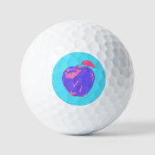 Lila Apple Pop Art Golfball (Vorderseite)