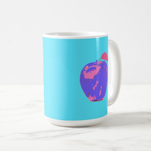 Lila Apple Pop Art Kaffeetasse (VorderseiteRechts)