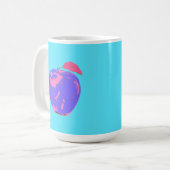Lila Apple Pop Art Kaffeetasse (Vorderseite Links)