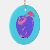 Lila Apple Pop Art Keramik Ornament (Rechts)