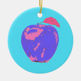 Lila Apple Pop Art Keramik Ornament
