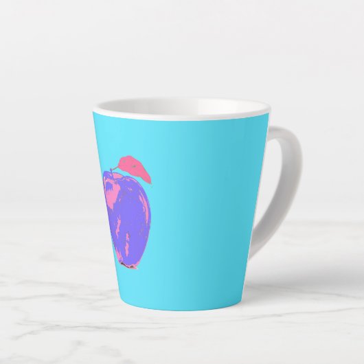Lila Apple Pop Art Milchtasse (Rechte Ecke)