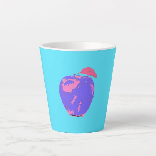 Lila Apple Pop Art Milchtasse (Vorderseite)