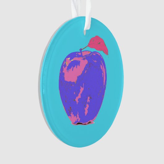 Lila Apple Pop Art Ornament (Vorderseite)