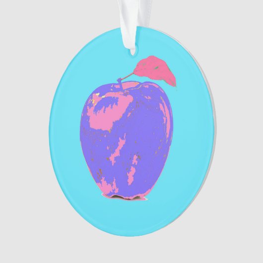 Lila Apple Pop Art Ornament (Vorderseite)