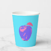 Lila Apple Pop Art Pappbecher (Rückseite)