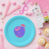 Lila Apple Pop Art Pappteller (Party)