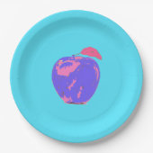 Lila Apple Pop Art Pappteller (Vorderseite)