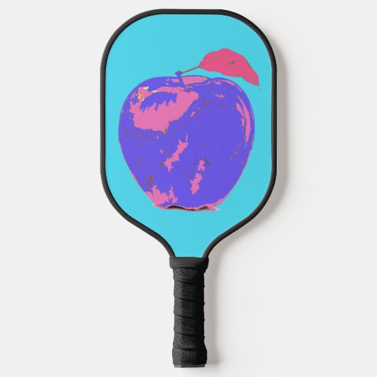 Lila Apple Pop Art Pickleball Schläger (Vorderseite)