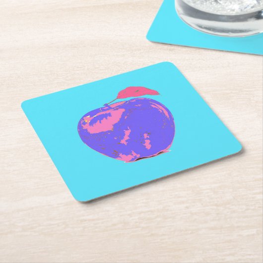 Lila Apple Pop Art Rechteckiger Pappuntersetzer (angewinkelt)
