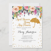 Lila April Duschen Kinderdusche Einladung (Vorderseite)