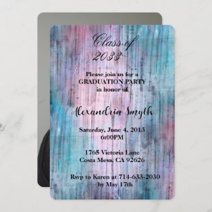 Lila Aqua Abstrakt Abschluss Ihr Foto Einladung