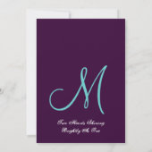 Lila Aqua Blue Dahlia Petals Wedding Gerecycelt Einladung (Rückseite)