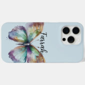 Lila Aqua Blue Mint Butterfliegen Case-Mate iPhone Hülle (Rückseite (Horizontal))