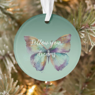 Lila Aqua Blue Mint Butterfliegen Ornament