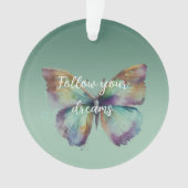 Lila Aqua Blue Mint Butterfliegen Ornament (Vorderseite)