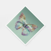 Lila Aqua Blue Mint Butterfliegen Serviette (Ecke)