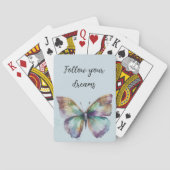 Lila Aqua Blue Mint Butterfliegen Spielkarten (Rückseite)