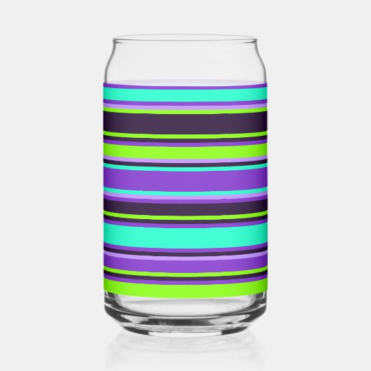 Lila, Aqua & Chartreuse-Streifenglas-Dose Dosenglas (Vorderseite)