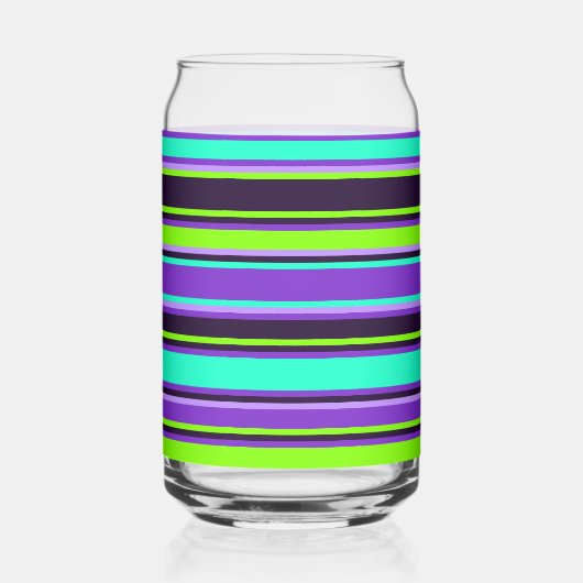 Lila, Aqua & Chartreuse-Streifenglas-Dose Dosenglas (Links)