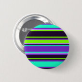 Lila, Aqua & Chartreuse Striped Button-Button Button (Vorne & Hinten)