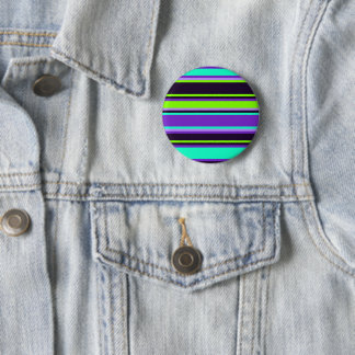 Lila, Aqua & Chartreuse Striped Button-Button Button