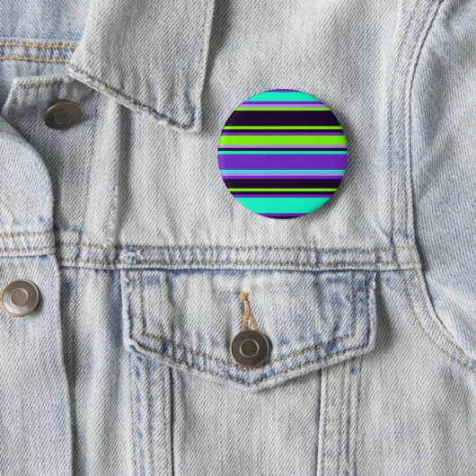 Lila, Aqua & Chartreuse Striped Button-Button Button (Beispiel)