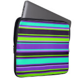 Lila, Aqua & Chartreuse Striped Electronics Bag Laptopschutzhülle (Vorne Rechts)