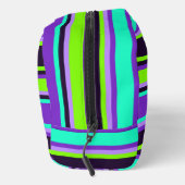 Lila, Aqua, & Chartreuse Stripte Toilettenbeutel Waschbeutel (Rechts)