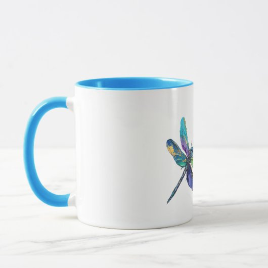 Lila Aqua Dragonfly Traum Tasse (Links)