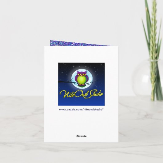 Lila Aqua Glitzer Snowflake Foto Danke Karte (Rückseite)